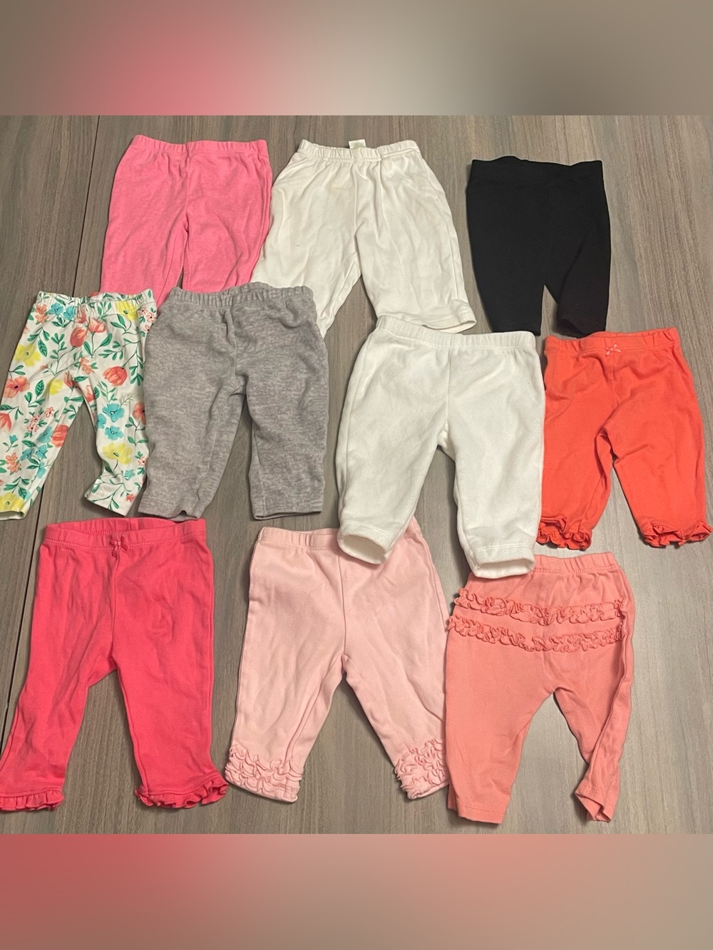 10-Piece Baby Girl Pants Bundle – Size 3 Months